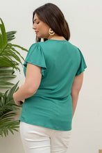 Load image into Gallery viewer, Blu Pepper - PLUS V NECK LACE TRIM RIB KNIT TOP: ROYAL BLUE ///