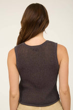 Load image into Gallery viewer, Blu Pepper - V NECK FRONT BUTTON CROCHET KNIT VEST: CHARCOAL///