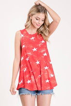 Load image into Gallery viewer, HEIMISH - ST1085-39 TIE DYE AND STAR TOP: 2-2-2 (1X-2X-3X) / NAVY ///