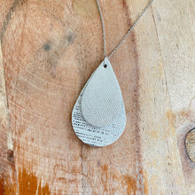 Load image into Gallery viewer, Jewelry By Jen - Necklace: Silver &amp; Taupe Stripe ///