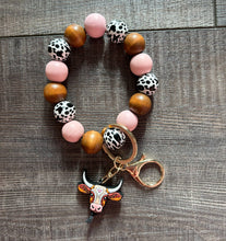 Load image into Gallery viewer, JILLIAN INK LLC - Longhorn Western Focal Bead Wristlet Keychain ///