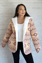 Load image into Gallery viewer, Jen &amp; Co. - JKT1048 Imani Printed Sherpa Jacket: L/XL / Aztec-Blush ///