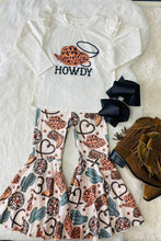 Load image into Gallery viewer, luluclothes - DLH2696 HOWDY cowgirls top bell bottom girls clothing sets: L-4/5 ///