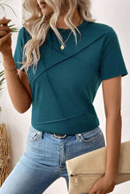 Load image into Gallery viewer, LALALOO - Solid Round Neck T-Shirt: Blue Sapphire / M ///