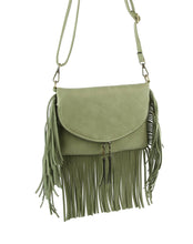 Load image into Gallery viewer, Handbag Factory Corp - Women Fringed Crossbody handbag Shoulder Bag:/// BROWN