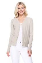 Load image into Gallery viewer, Mak - Women's V-Neck Button Down Knit Cardigan Sweater MK5178: ICE BLUE / //XL