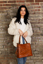 Load image into Gallery viewer, Jen &amp; Co. - *SALE* M1895CROC Olivia Crocodile Contrast Hobo : Olive ///