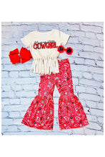 Load image into Gallery viewer, luluclothes - "MAMA'S LITTLE COWGIRL" red paisley 2pc set DLH2441: XXL-6/7 ///