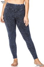 Load image into Gallery viewer, PLUS MINERAL WASHED WIDE WAISTBAND YOGA LEGGINGS ***