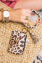Load image into Gallery viewer, Farrah Leopard Key Ring Wallet Bracelet Combo ***