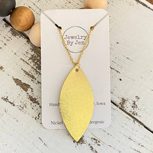 Load image into Gallery viewer, Jewelry By Jen - Necklace: Smooth Gold Metallic Leaf ///