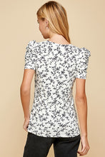 Load image into Gallery viewer, Floral Printed Top with Ruffled Sleeves ###