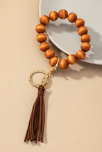 Load image into Gallery viewer, Color wood bead wristlet key chain **