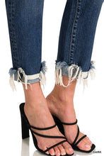 Load image into Gallery viewer, BOYFRIEND DENIM PANTS WITH FRAYED CUFF ###
