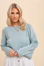 Load image into Gallery viewer, CABLE DETAIL CROP SWEATER TOP ###