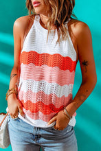 Load image into Gallery viewer, Orange Knit Colorblock Tank Top ***