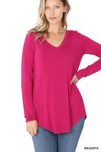 Load image into Gallery viewer, Long sleeve v neck basic **