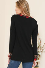 Load image into Gallery viewer, V-NECK TUNIC WITH LEOPARD PLAID CONTRAST DETAIL