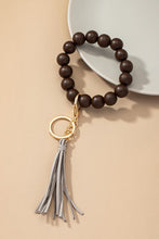 Load image into Gallery viewer, Color wood bead wristlet key chain **