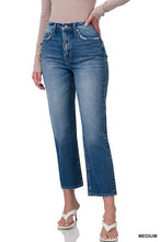 Load image into Gallery viewer, SUPER HIGH RISE STRAIGHT CROP DENIM PANTS