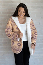Load image into Gallery viewer, Jen &amp; Co. - JKT1048 Imani Printed Sherpa Jacket: L/XL / Aztec-Blush ///