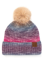 Load image into Gallery viewer, Hana - C.C Multicolor Ombre Beanie With Pom: Berry ???