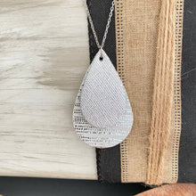 Load image into Gallery viewer, Jewelry By Jen - Necklace: Silver &amp; Taupe Stripe ///